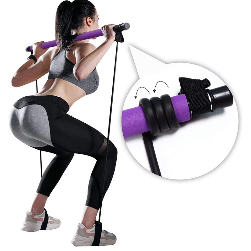 Fitness Yoga Pilates Bar Portable Gym Accessories Sport Elastic Bodybuilding Resistance Bands For Home Trainer Workout Equipment - Bellarte Enchanté Fitness Yoga Pilates Bar Portable Gym Accessories Sport Elastic Bodybuilding Resistance Bands For Home Trainer Workout Equipment